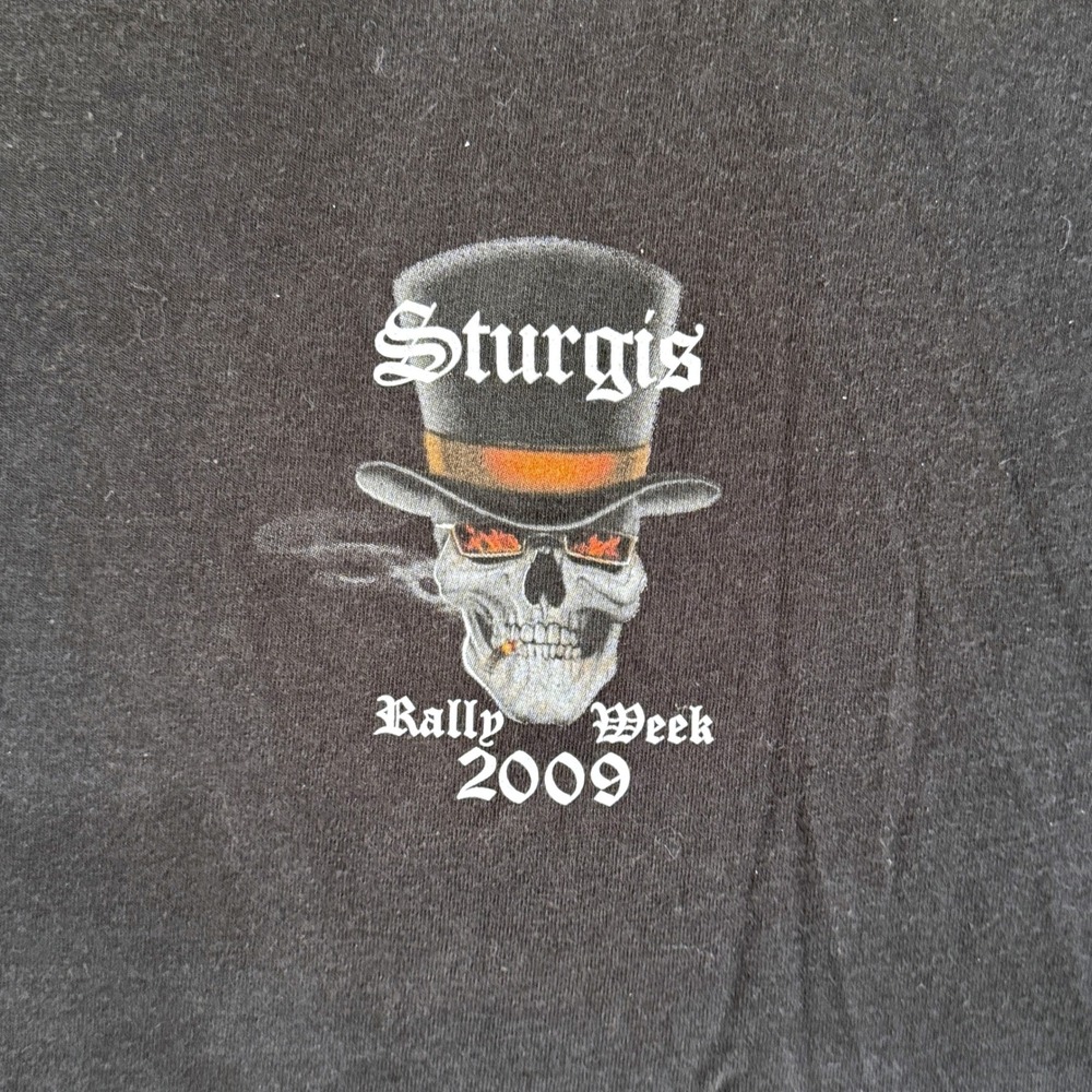 Delta Sturgis Rally Week 2009 T-Shirt Black XL Skull Top Hat 69th Anniversary - Picture 4 of 9